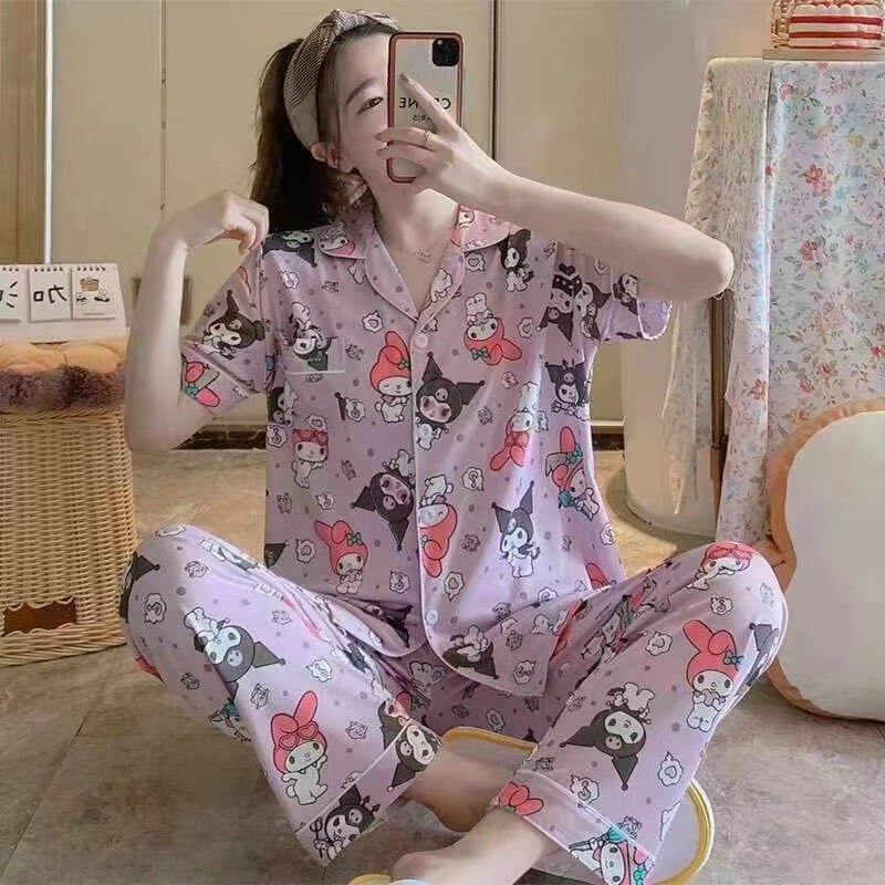 Long pants and cardigan home wear