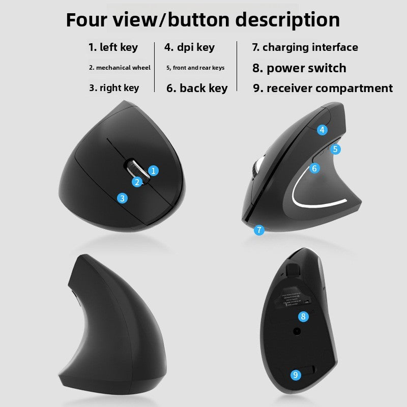 Ergonomic Silent Wireless Bluetooth Mouse with Luminous Feature