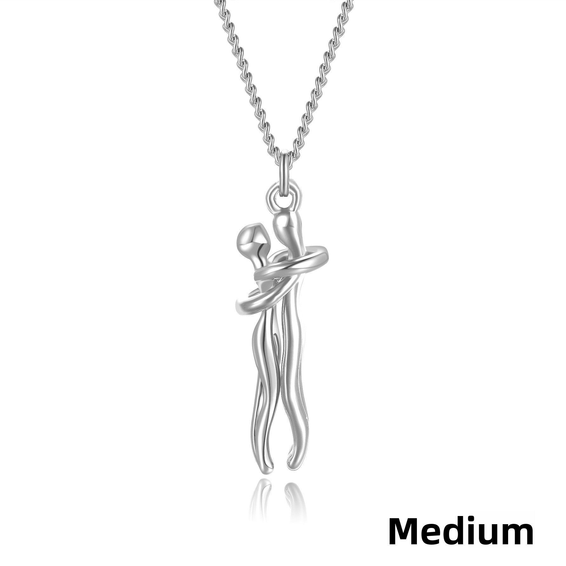 Couple Embrace Pendant Necklace