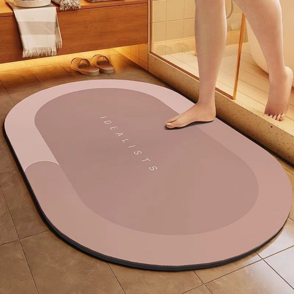 Absorbent Anti-Slip Diatom Mud Bathroom Floor Mat.