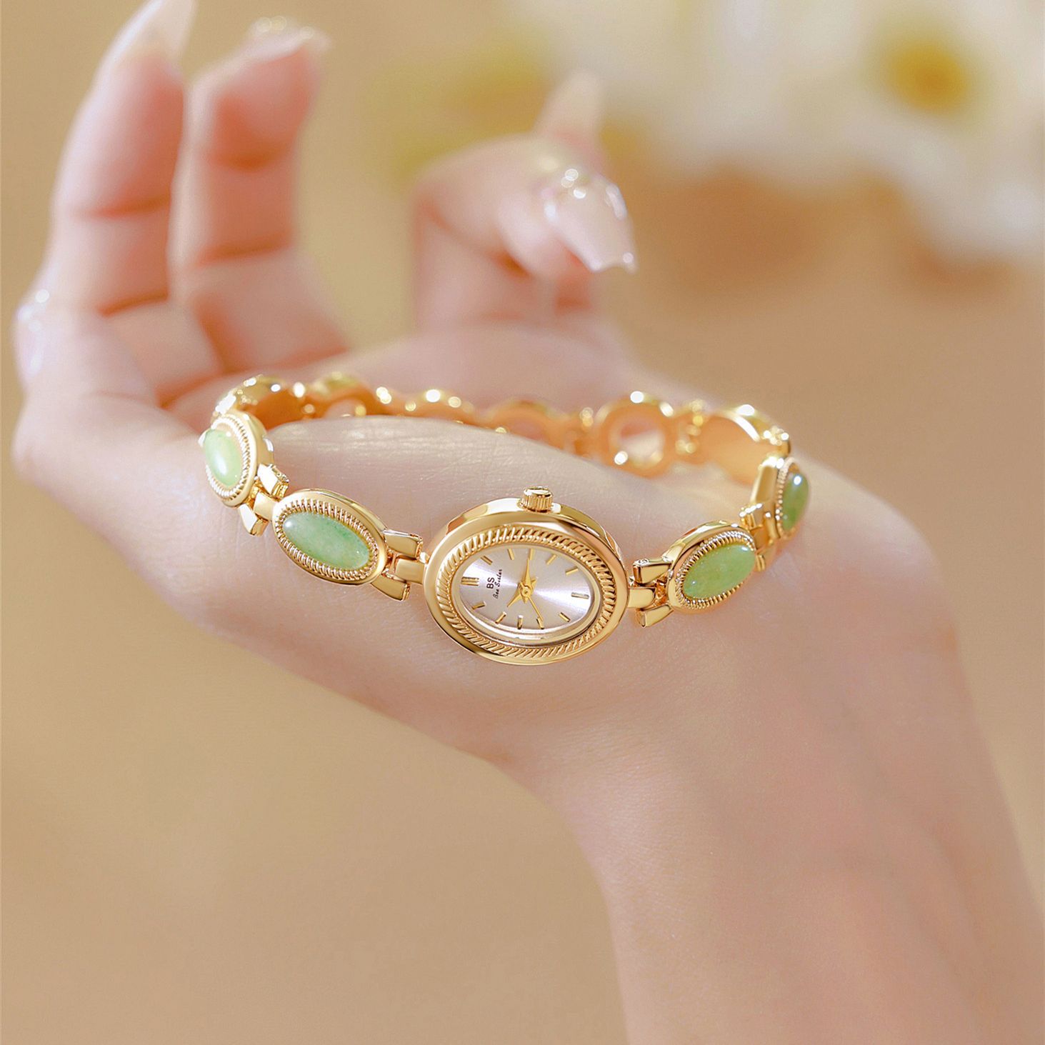 BS Natural Dongling stone and Hetian Jade high-end chain watch