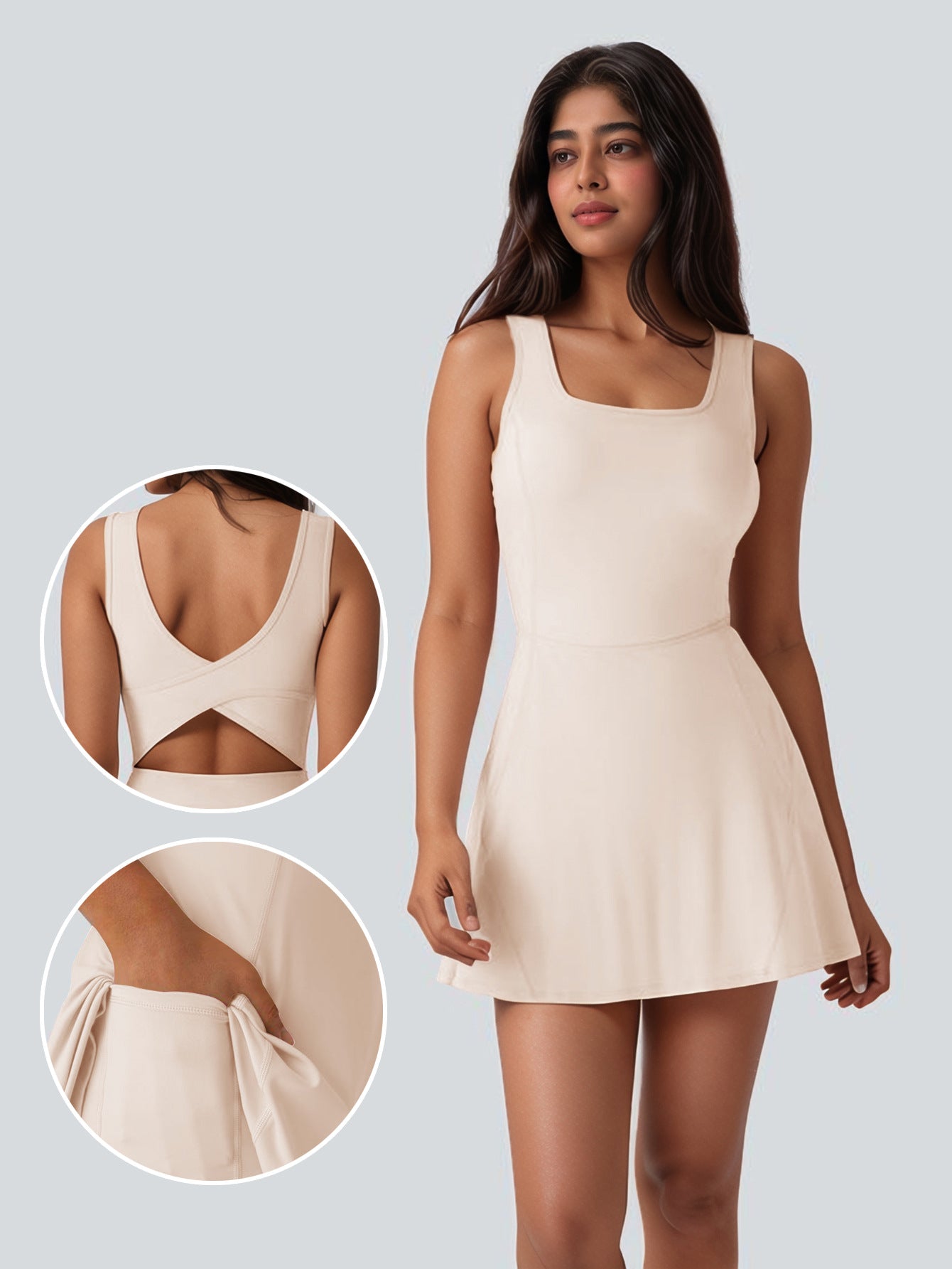 Sports cross-halter tennis dress