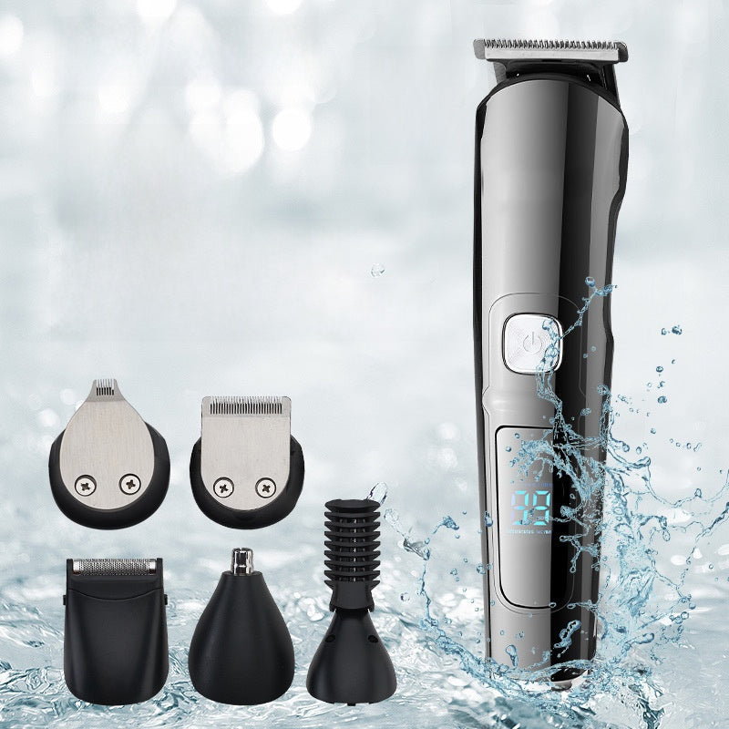 Electric Hair Clipper with LCD Display and Multi-Attachments