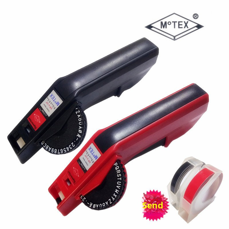 Manual printer raised and recessed labels