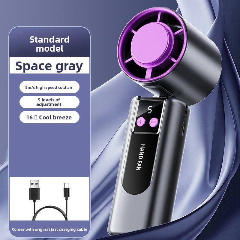 Foldable Portable USB Rechargeable Mini Cooling Fan with Digital Display