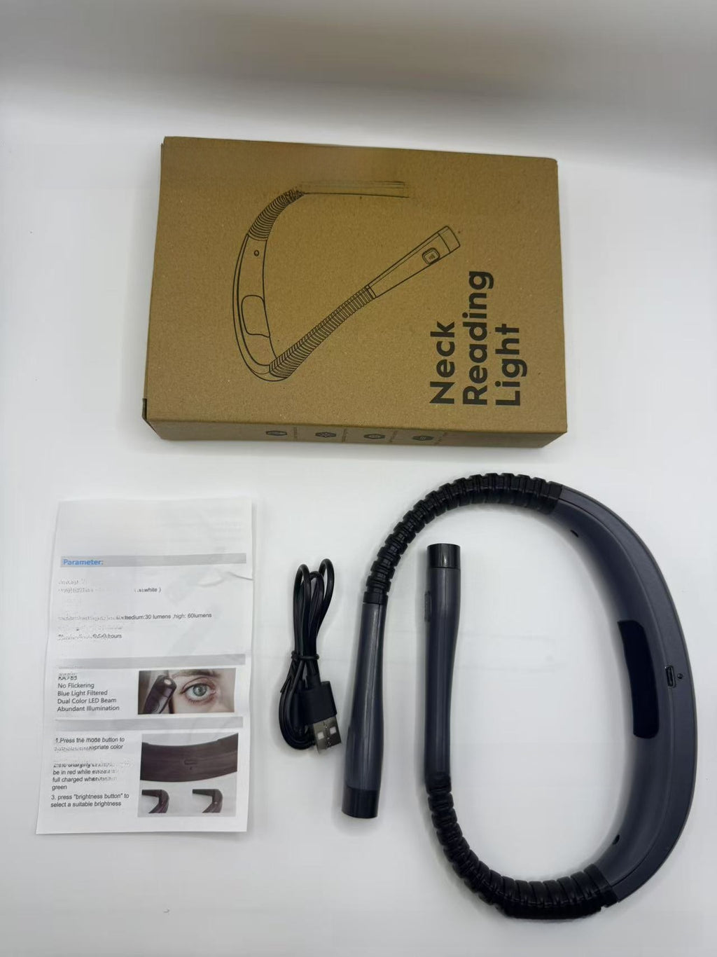 Adjustable USB Neck Reading Light with Eye Protection LED