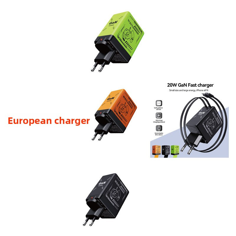 25W Fast Charging Dual Retractable Cable Type-C Charger