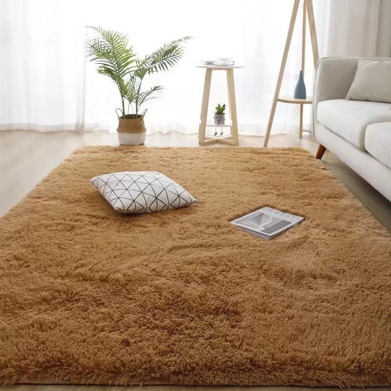 Plush Silk Hair Carpet for Home Bedroom and Living Room
