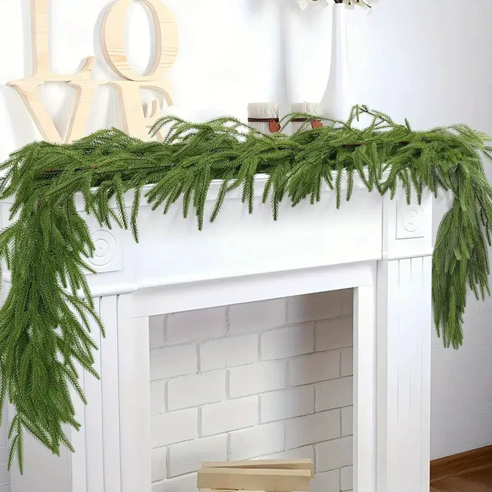 Simulated Pine Needle Rattan Christmas Wreath