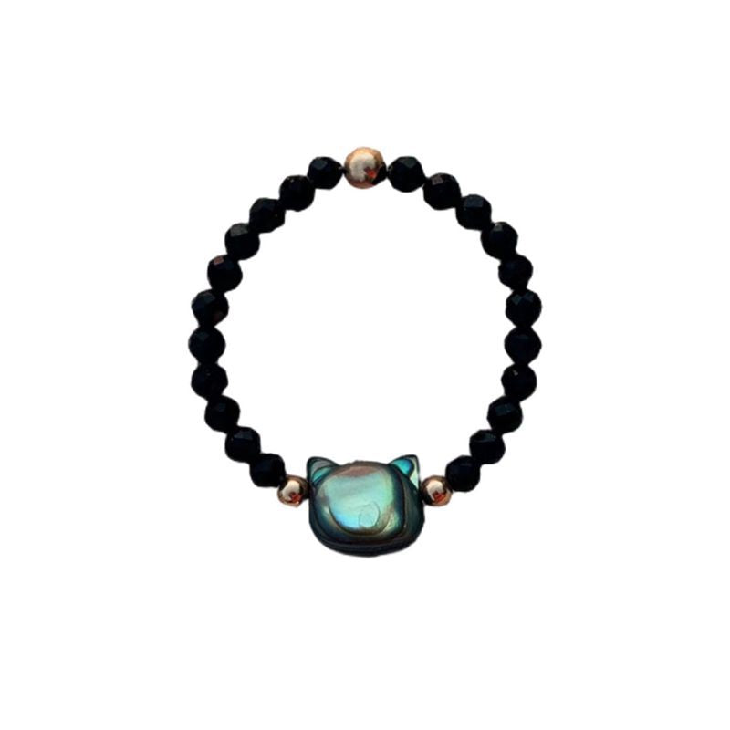 Cat beaded crystal ring