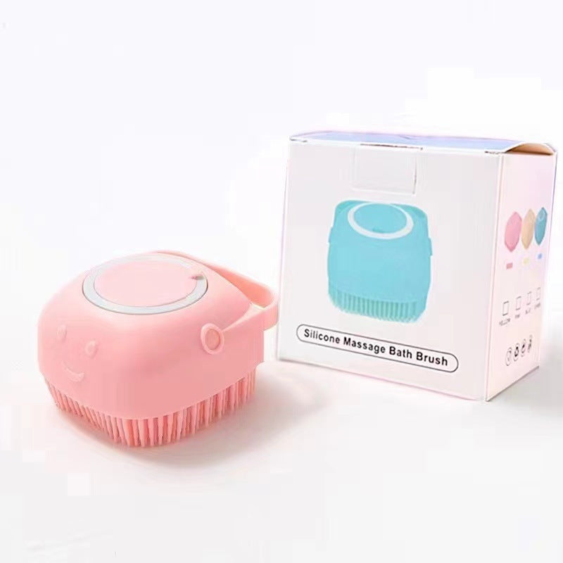 Pet silicone bath and massage brush