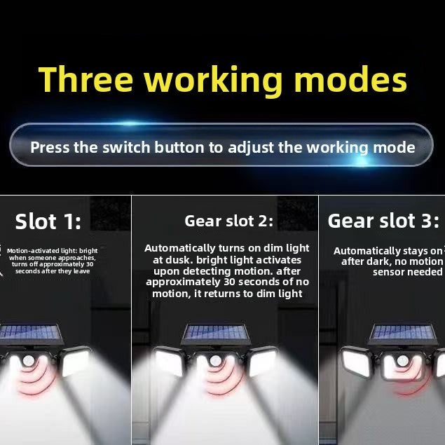 Rotatable Solar Wall Light with Motion Sensor and Waterproof Design