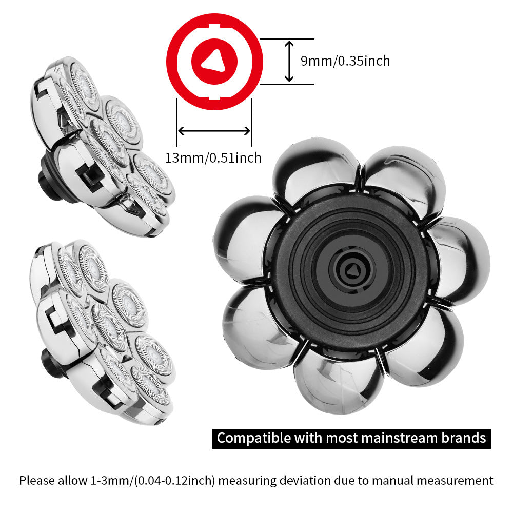 Cross-border electric shaver rotary washing shaving multi-head accessories floating IPX-grade bald razor