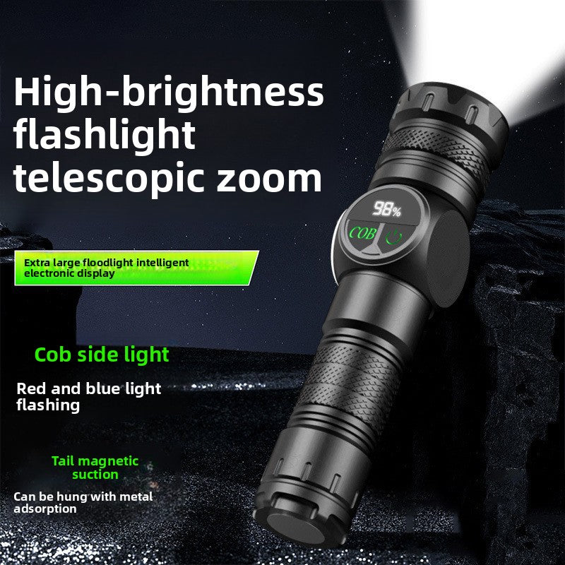 Intelligent Digital Display LED Flashlight with Magnetic Base