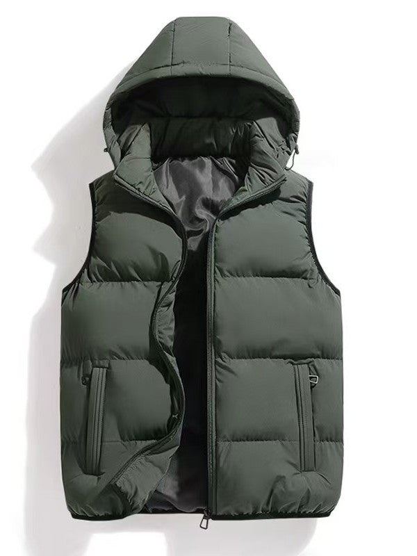 Men's Down Cotton Vest with Hood