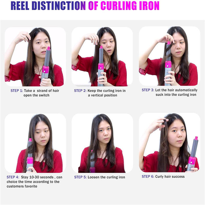 Five-in-one curling iron can be used for both curling and straightening