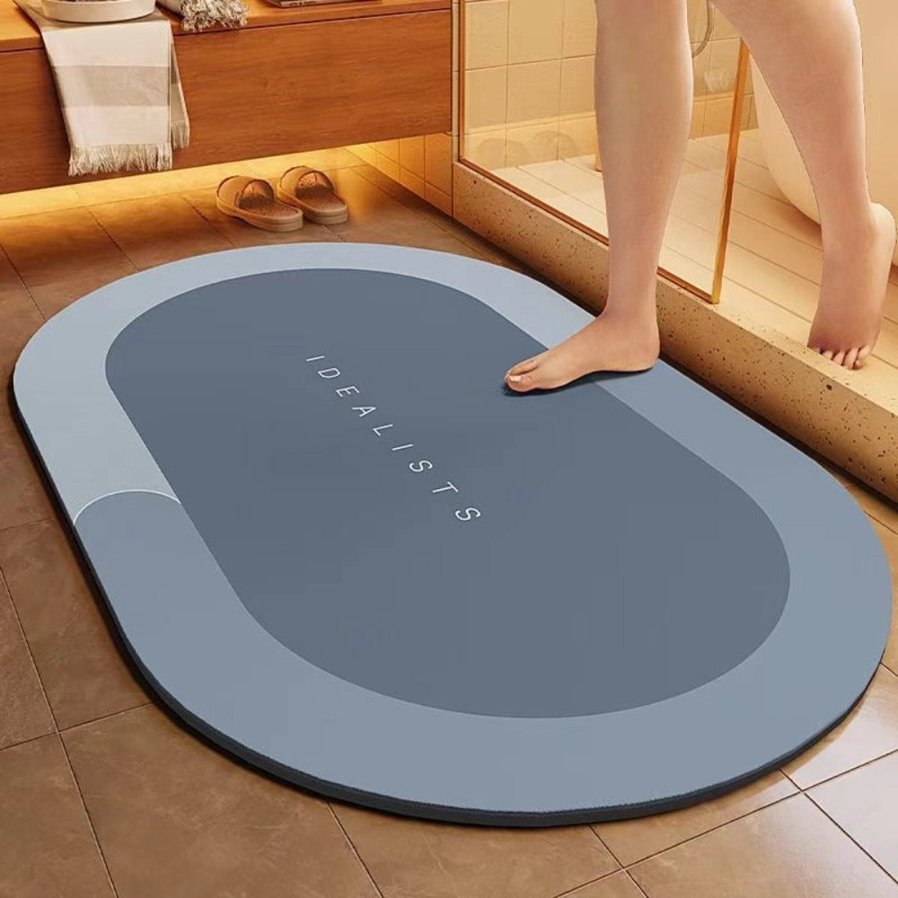Absorbent Anti-Slip Diatom Mud Bathroom Floor Mat.