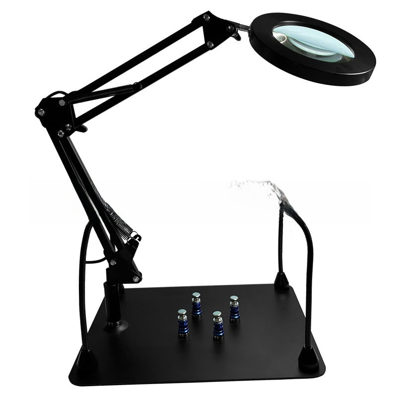 Foldable Magnifier Lamp with Strong Magnetic Base and USB Power