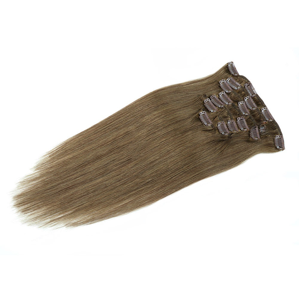 Clip-In Human Hair Extensions Real Hair Straight 12-24inch Multiple Colors