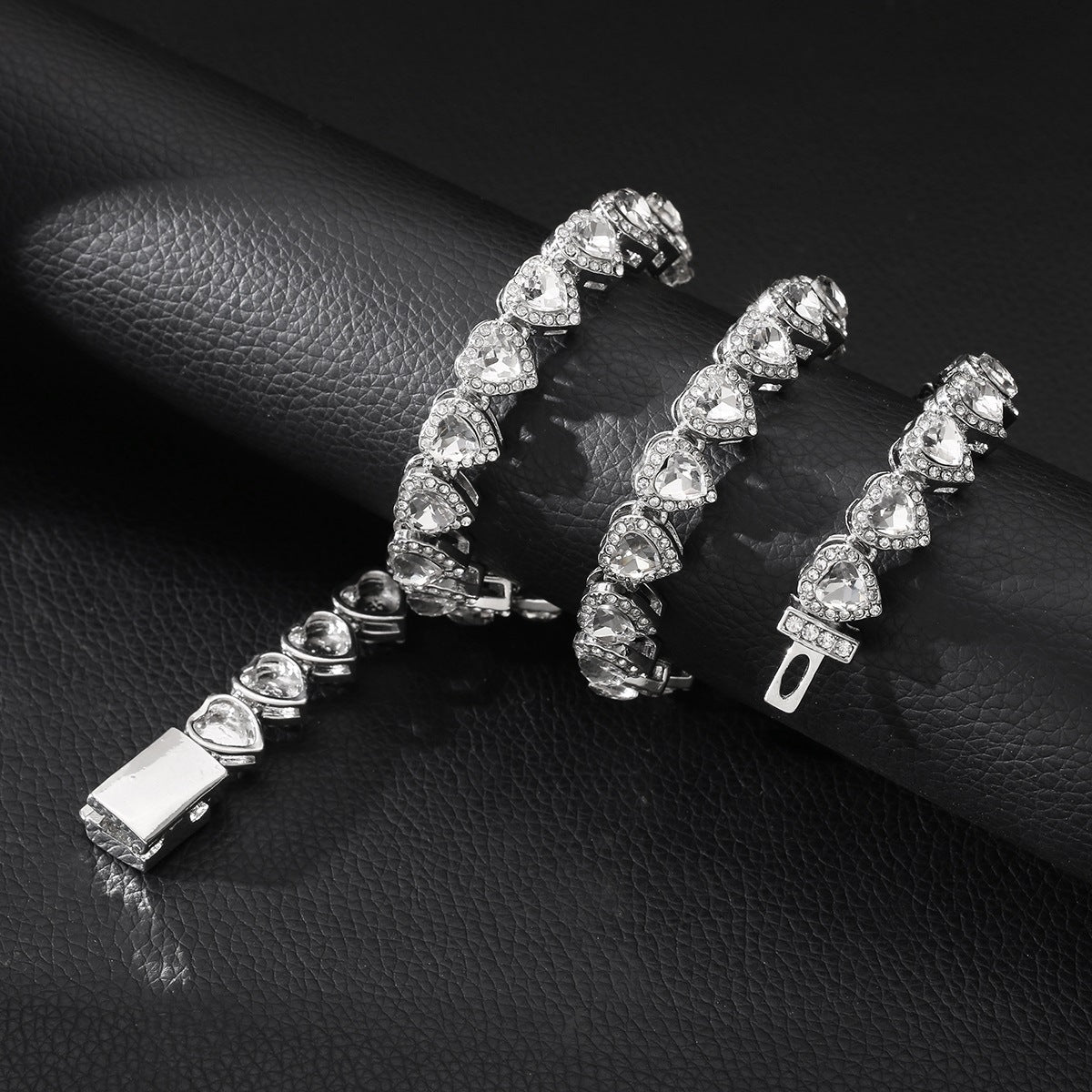 Hip-hop heart-shaped rock candy necklace