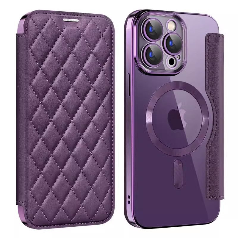 Magnetic Flip Card Leather Case