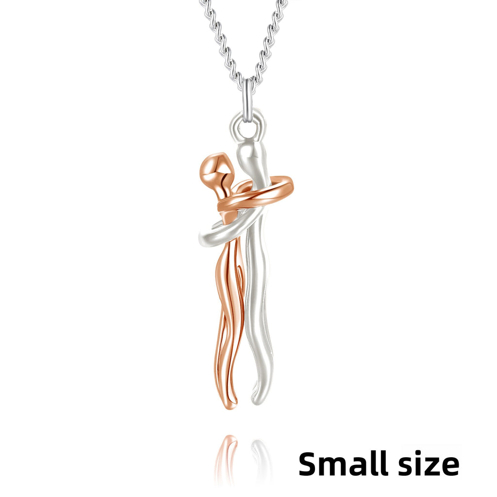 Couple Embrace Pendant Necklace