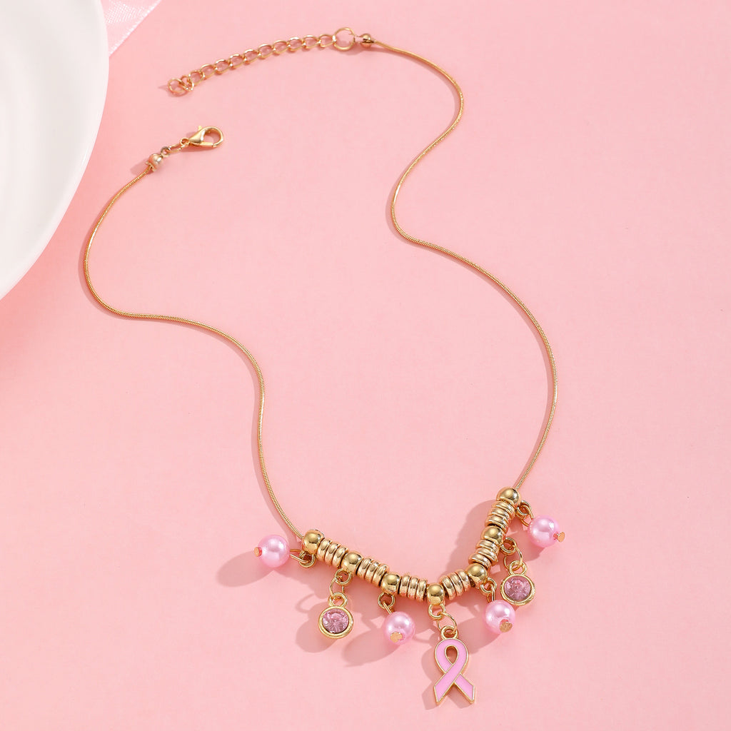 Breast cancer awareness necklace