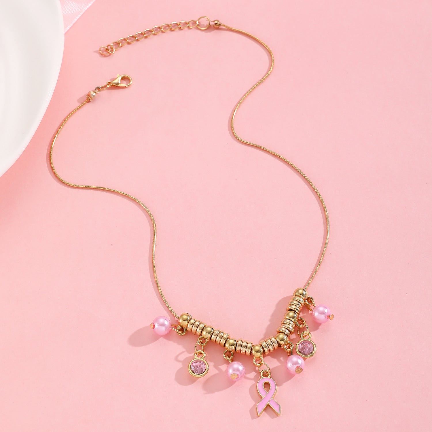 Breast cancer awareness necklace