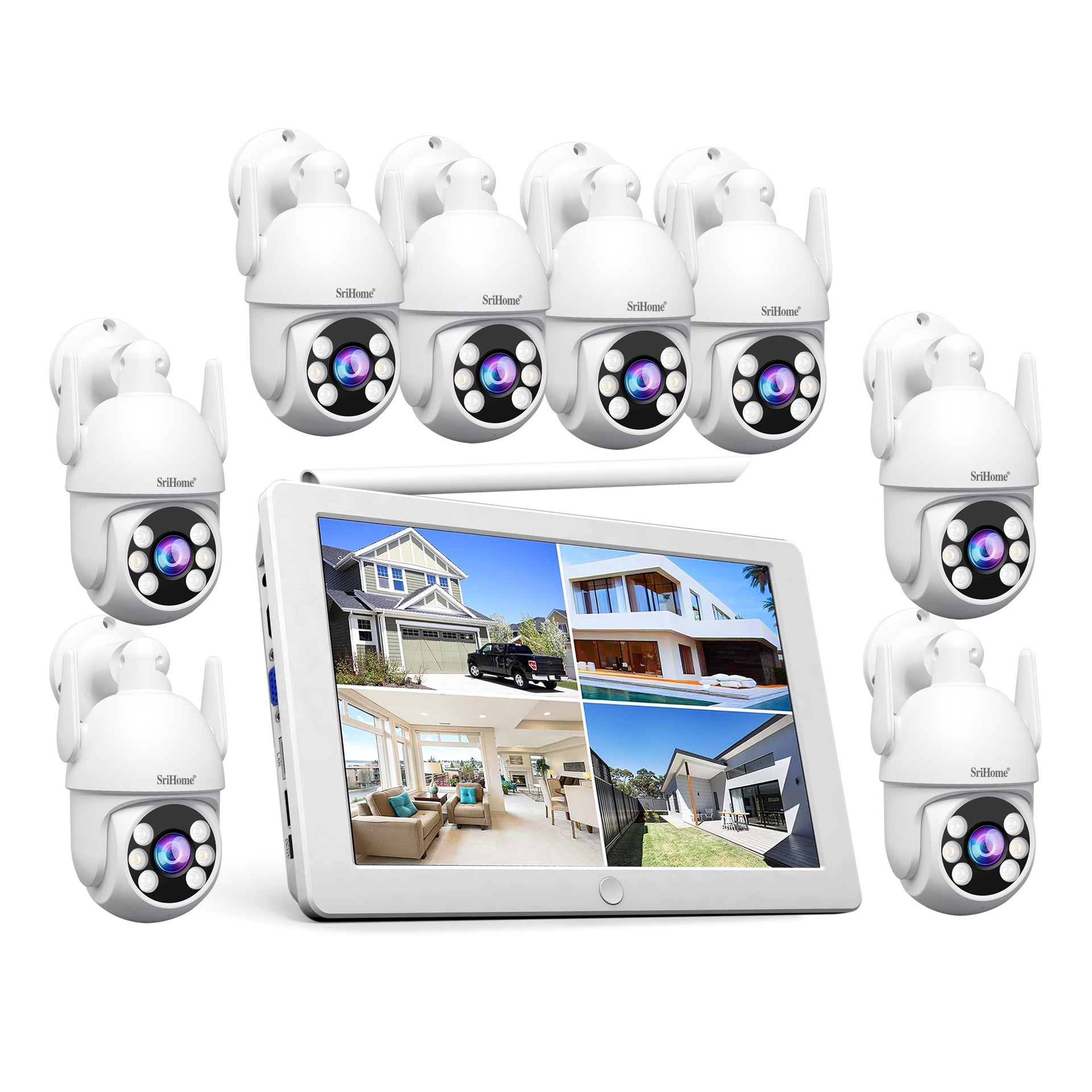 10.1-inch Wireless Surveillance System with HD Screen and AI Features