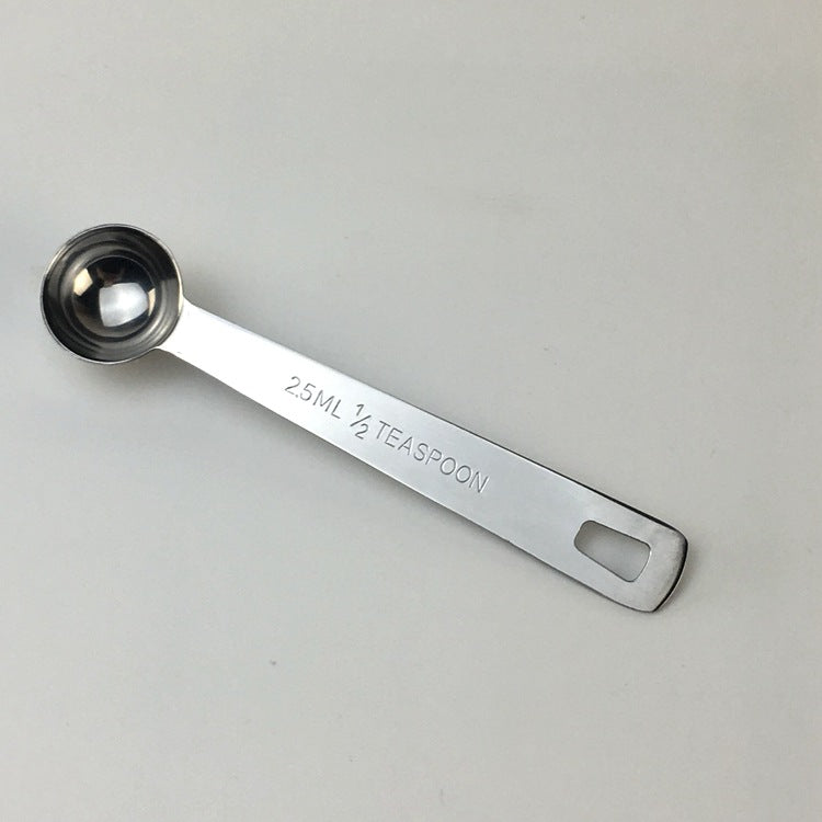 Stainless steel square-handled measuring spoon