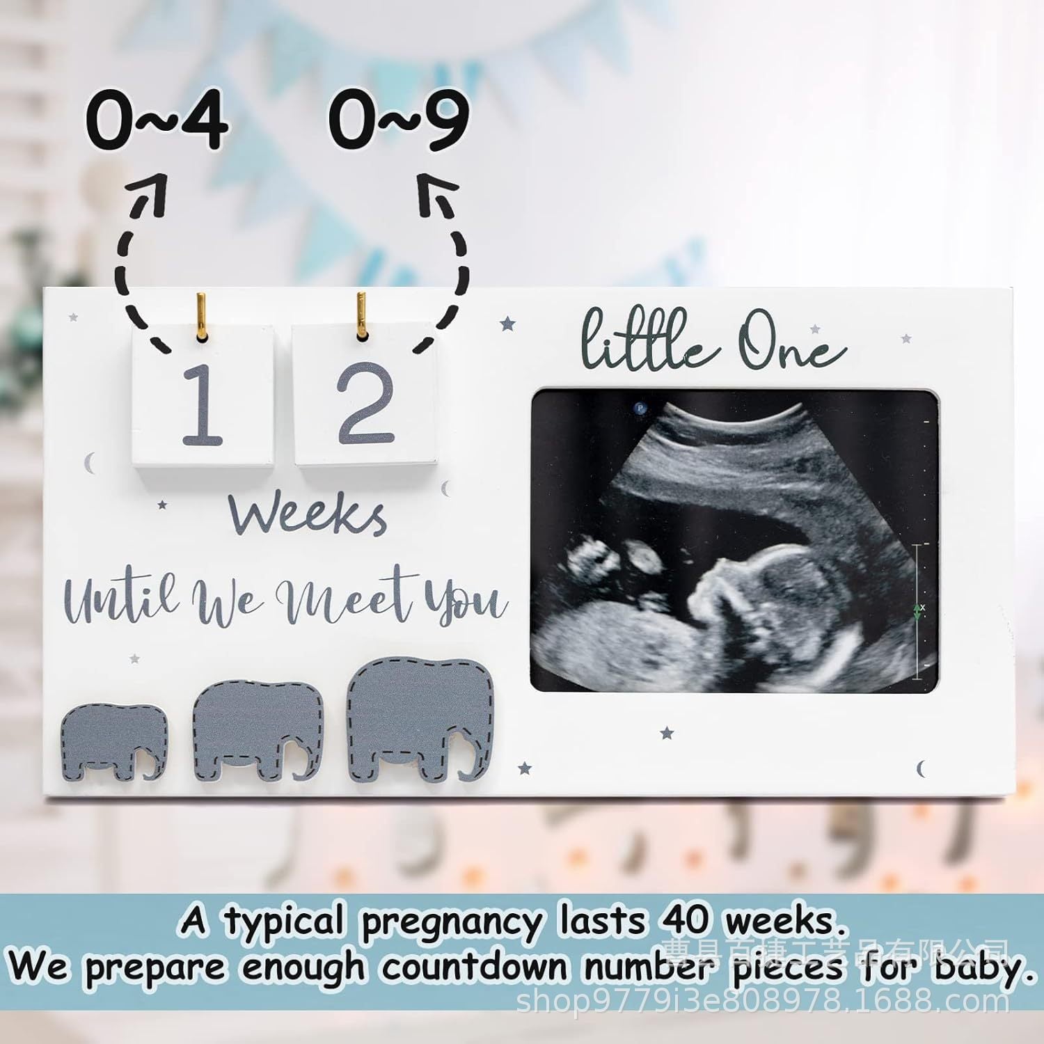 Wooden Photo Frame Baby Countdown Week Ultrasonic Photo Frame Ornament Pregnancy Gift Congratulations Pregnant Baby Photo Memorial