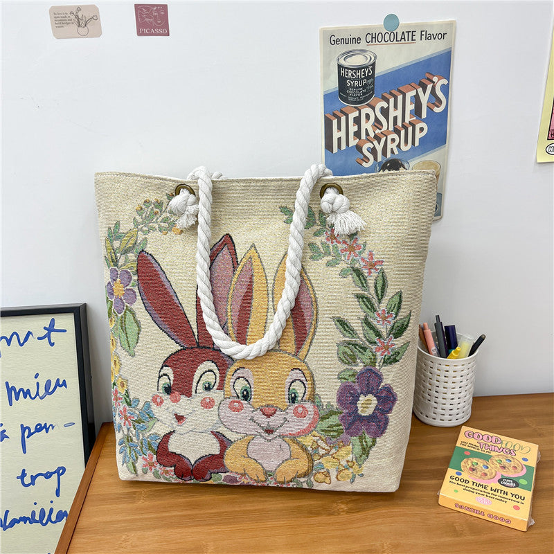 Canvas shoulder bag, simple tote bag for tutoring/study