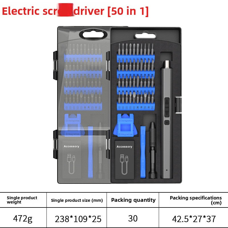 62-in-1 Precision Electric Screwdriver Set with Adjustable Torque and LED Light