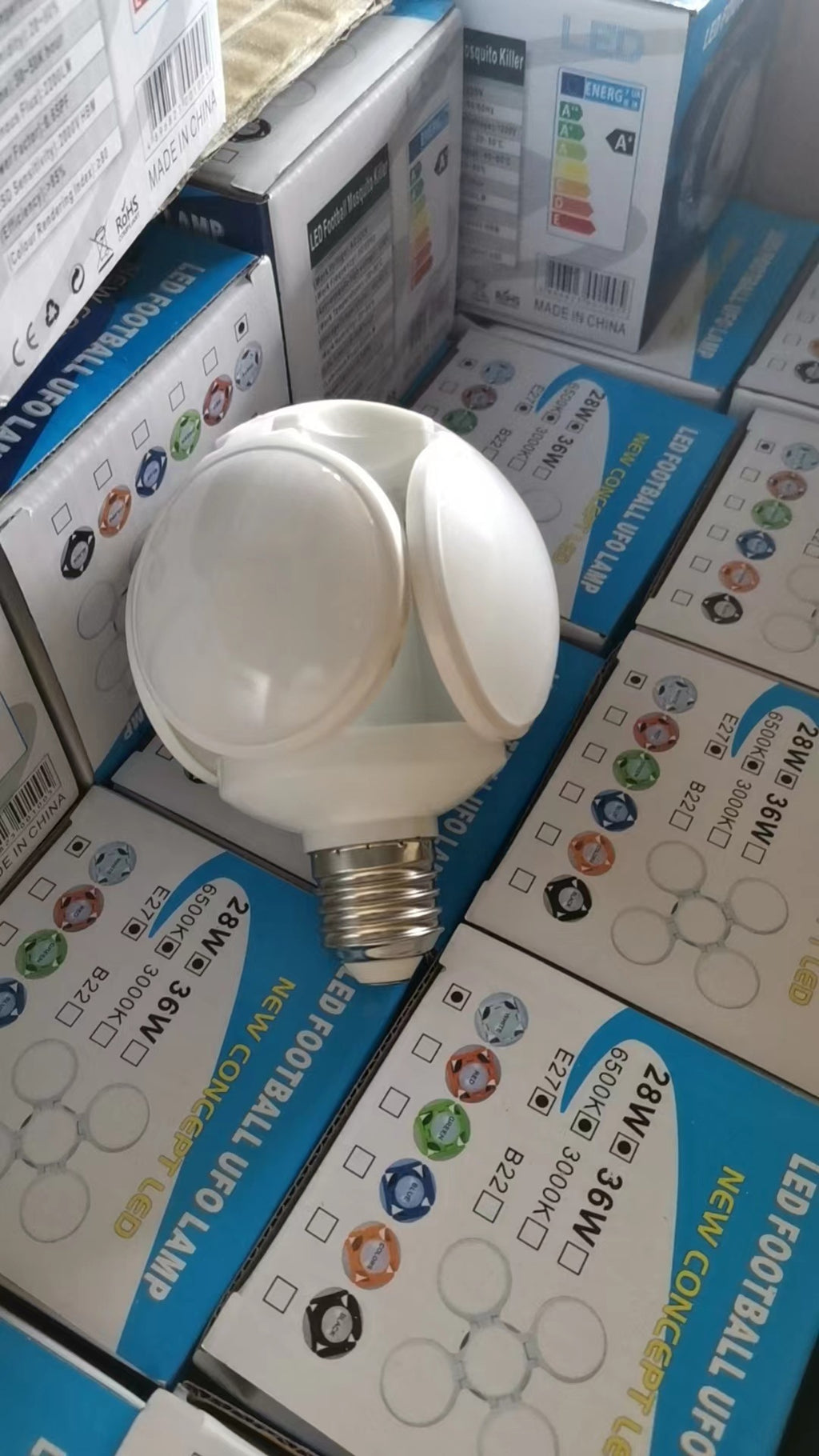 led football lamp, high-brightness five-leaf lamp