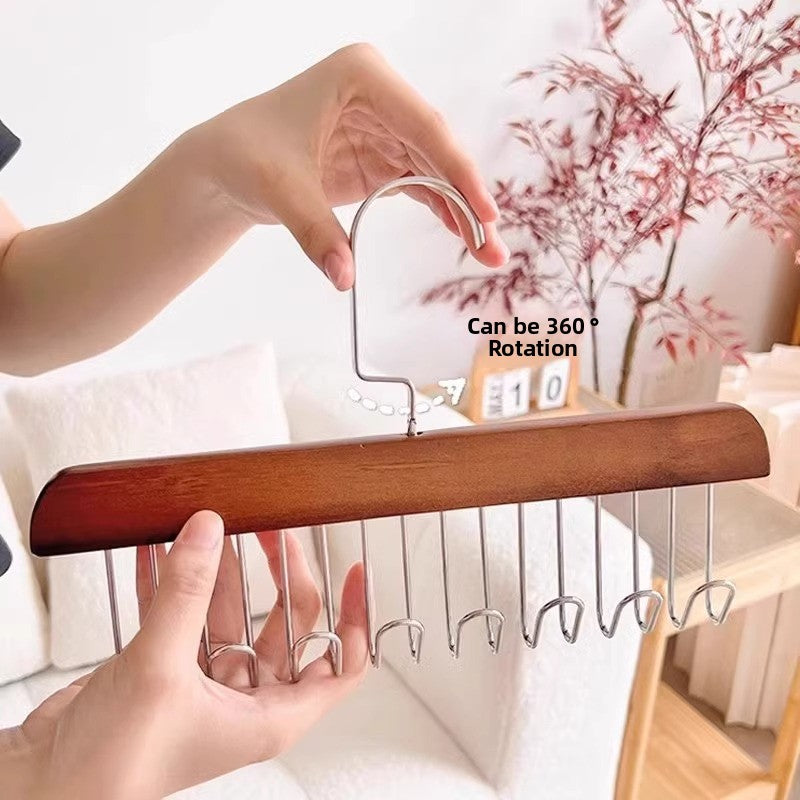 8-hook wooden clothes hanger