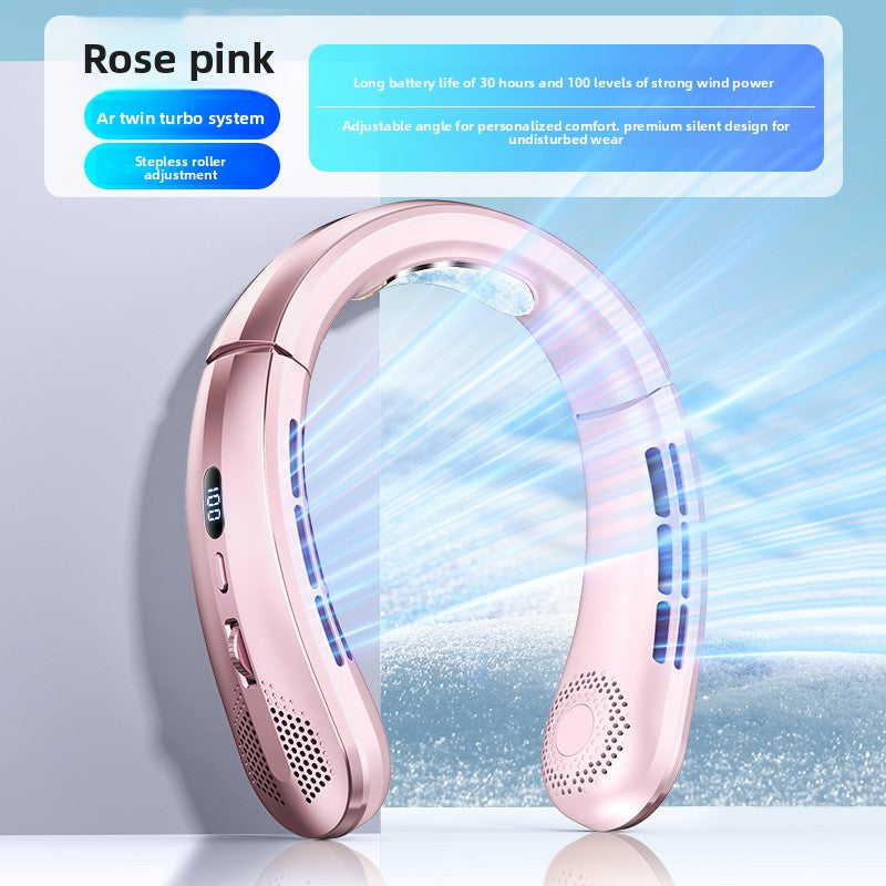Rechargeable Bladeless Neck Fan with Digital Display