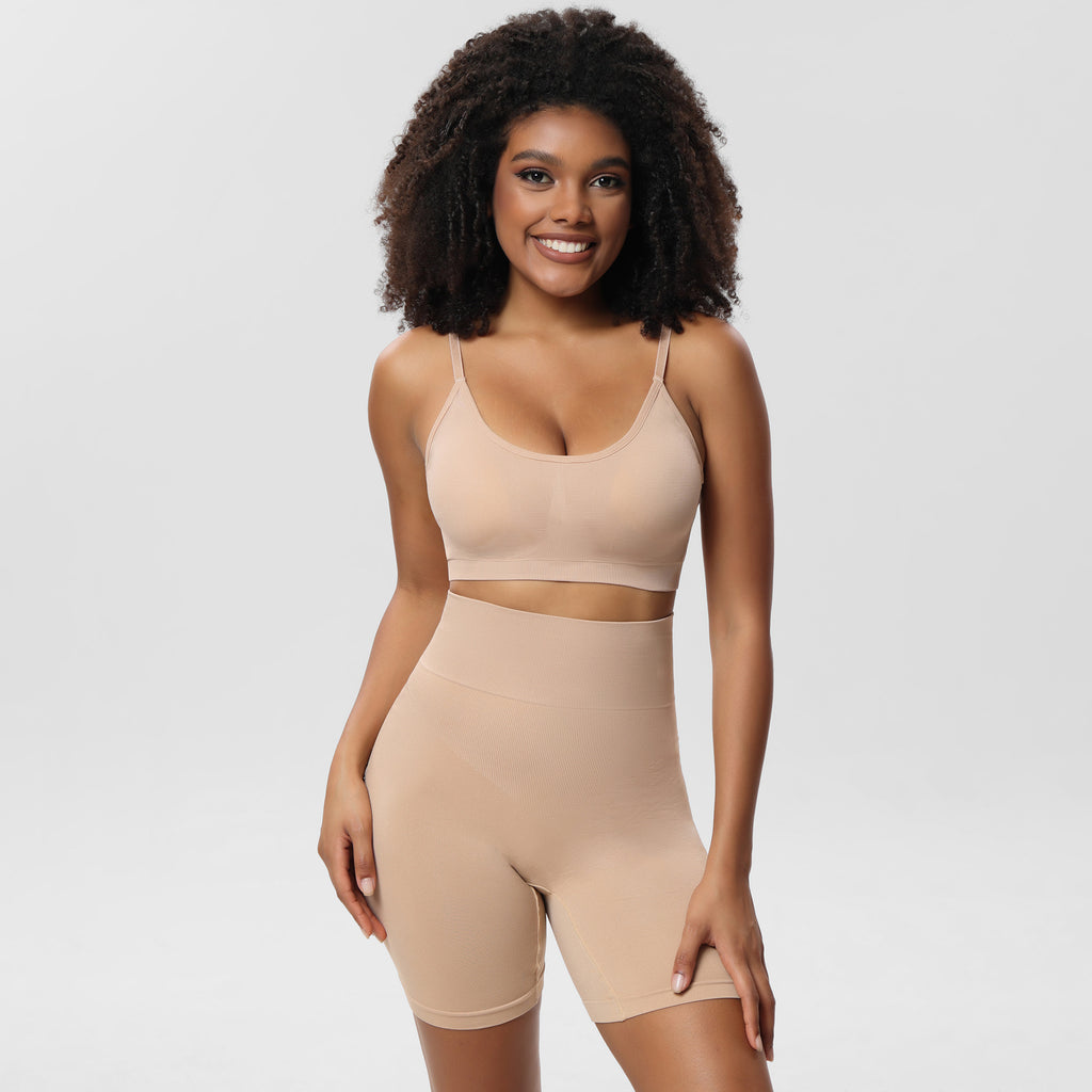 Halter sports bra set without steel rings