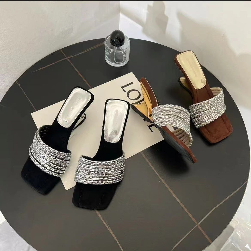 French Style Rhinestone Sandals for Women