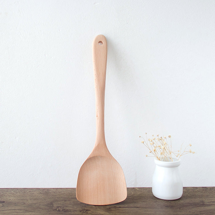 Beech Wood Unpainted Spatula Wooden Spoon