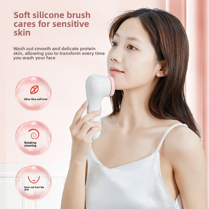 Electric Facial Cleansing Brush with Silicone Heads