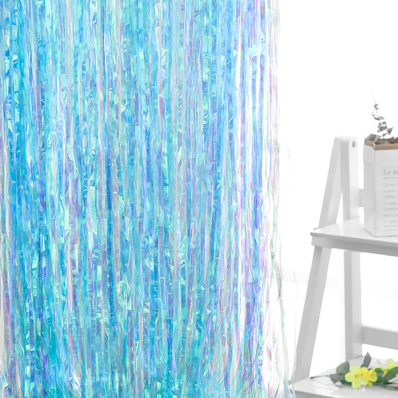 Candy-colored rain curtain party decoration
