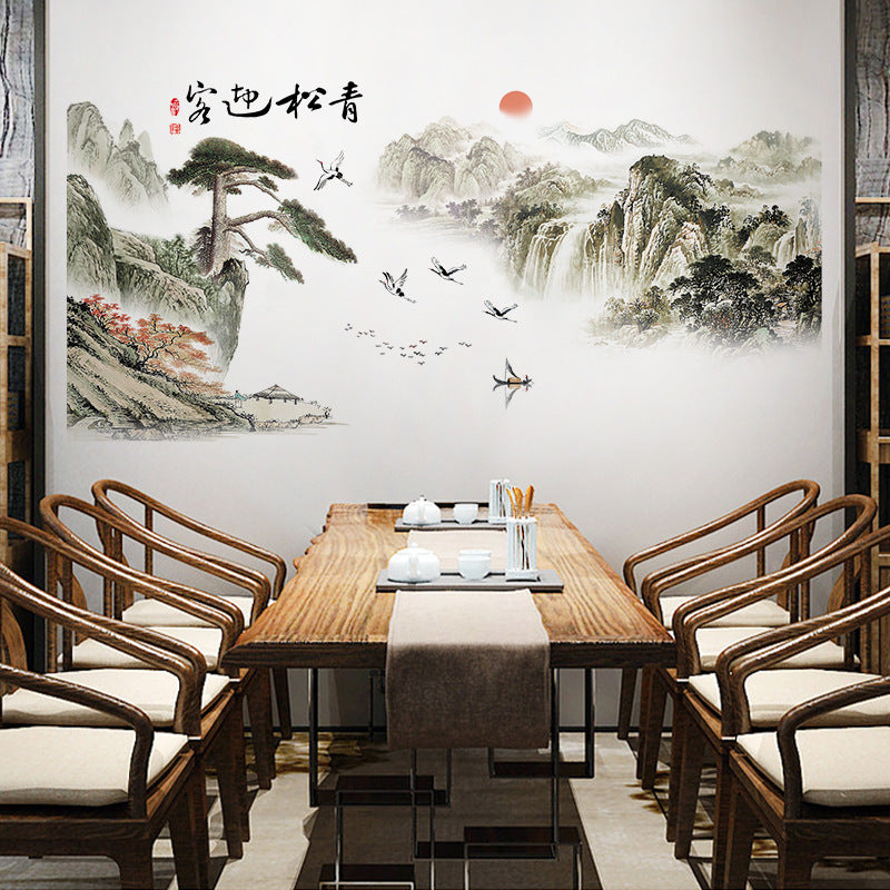 landscape ink painting home wall self-adhesive mural decoration