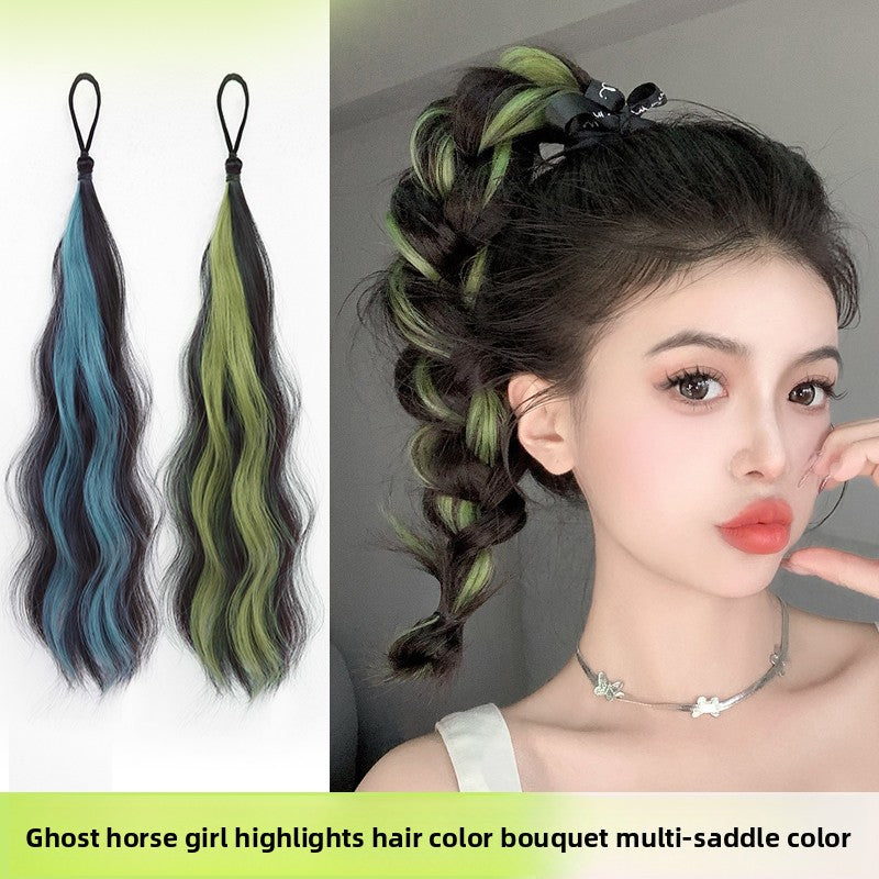 Colorful Hand-Woven Synthetic Hair Ponytail Bundles for Volume & Styling