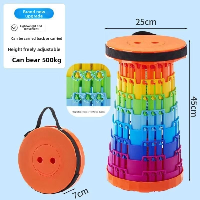 Adjustable rainbow telescopic stool, fishing telescopic folding stool