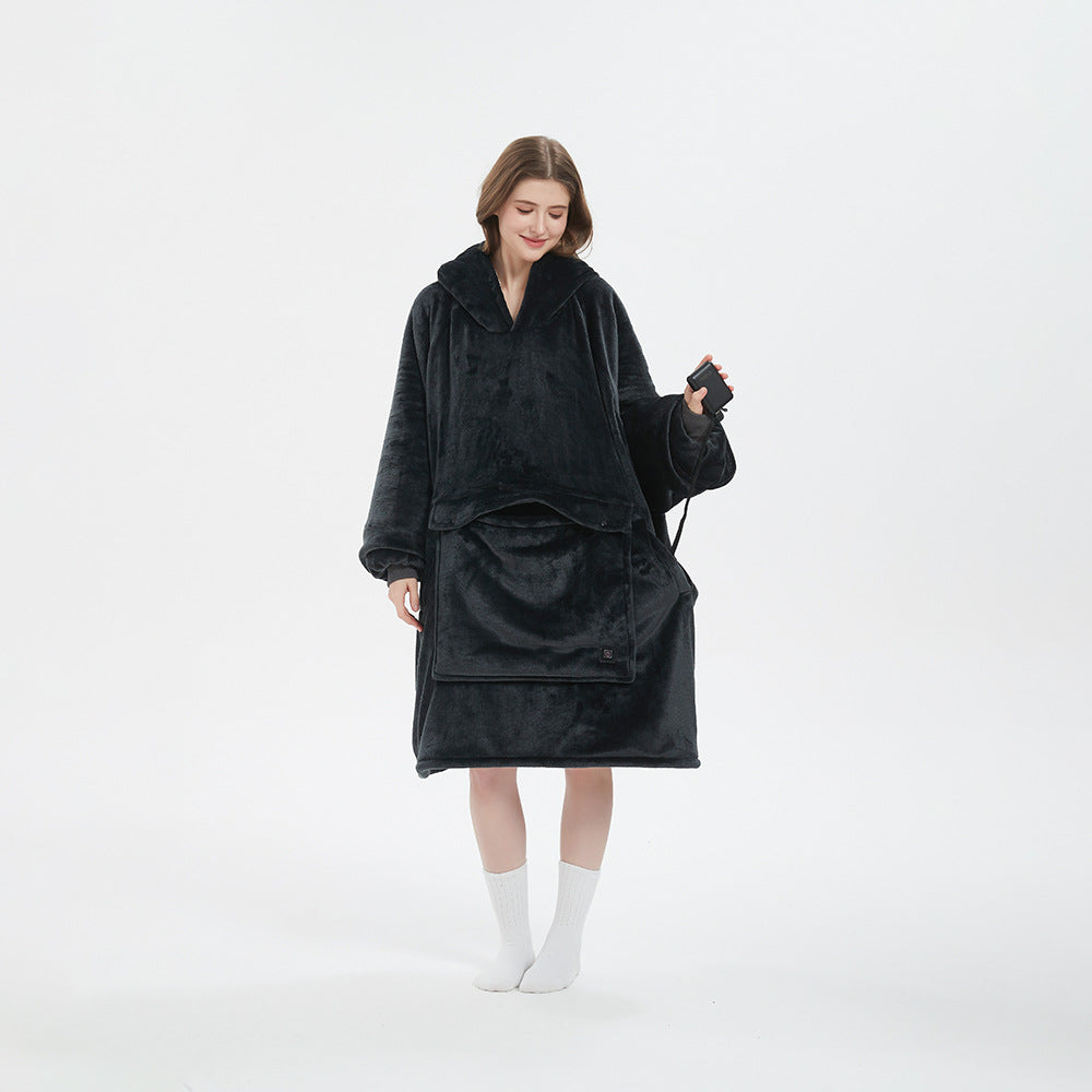 USB Heating Wearable Hooded Blanket