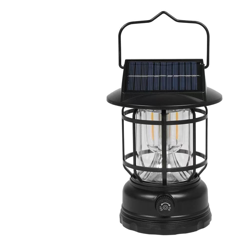 Solar Retro Camping Lamp Outdoor Lighting Horse Lamp Long Life Charging Tent Portable Lamp Warm Light Atmosphere Lamp