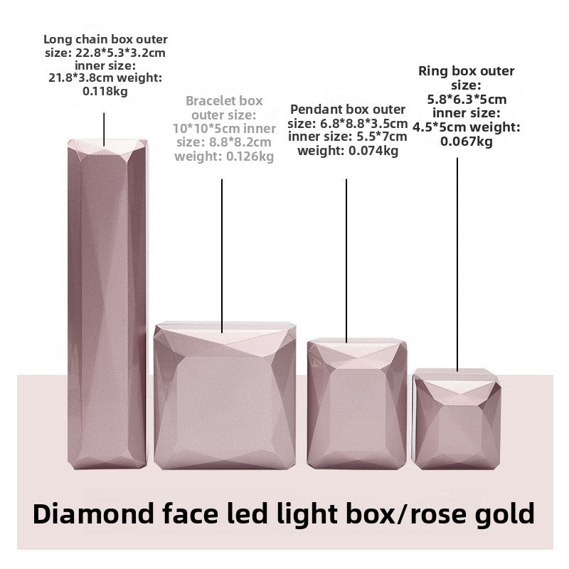Led Light Jewelry Box Spray Paint High-End Jewelry Bracelet Box Ring Box Necklace Box Bracelet Jewelry Box