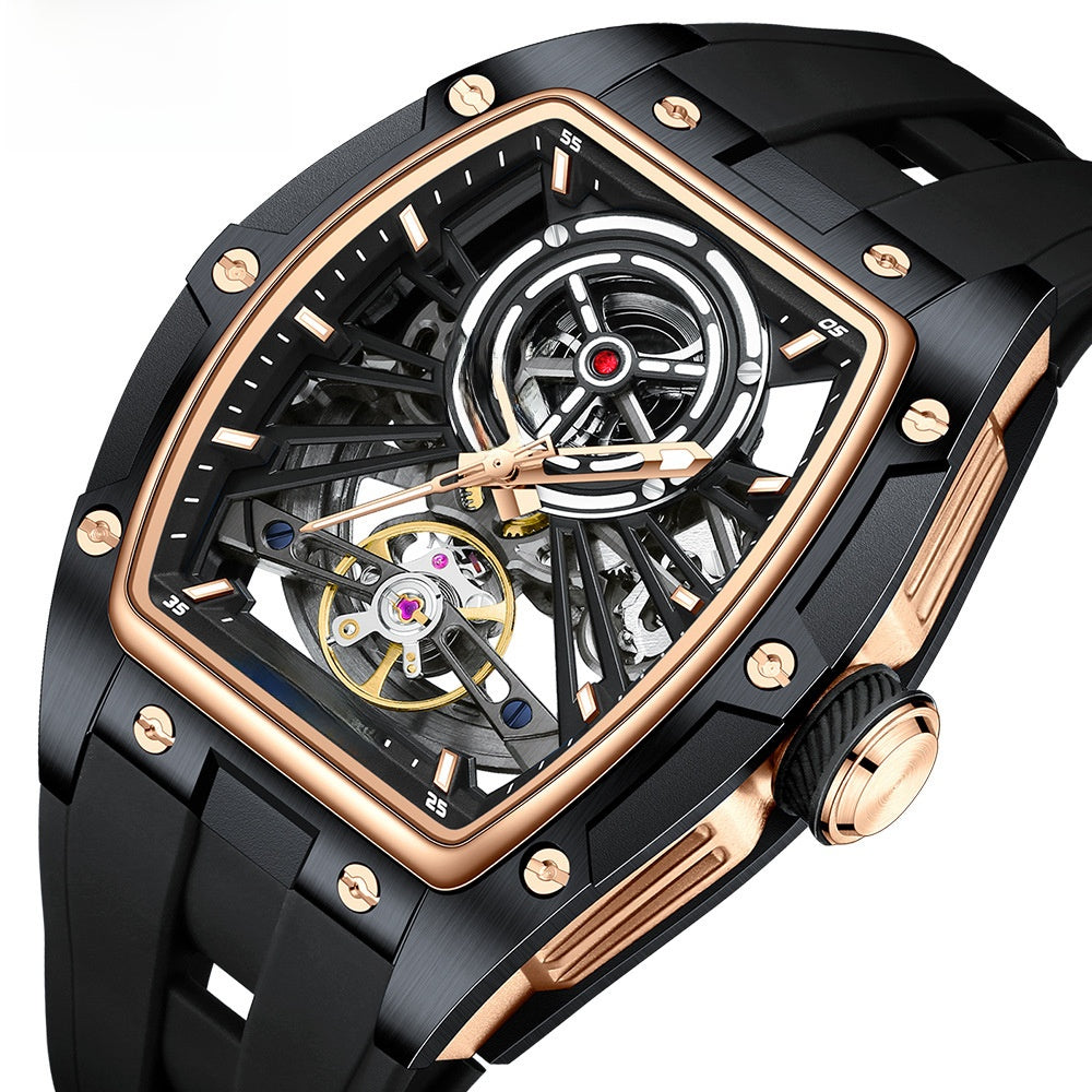 Fully hollowed-out automatic mechanical watch