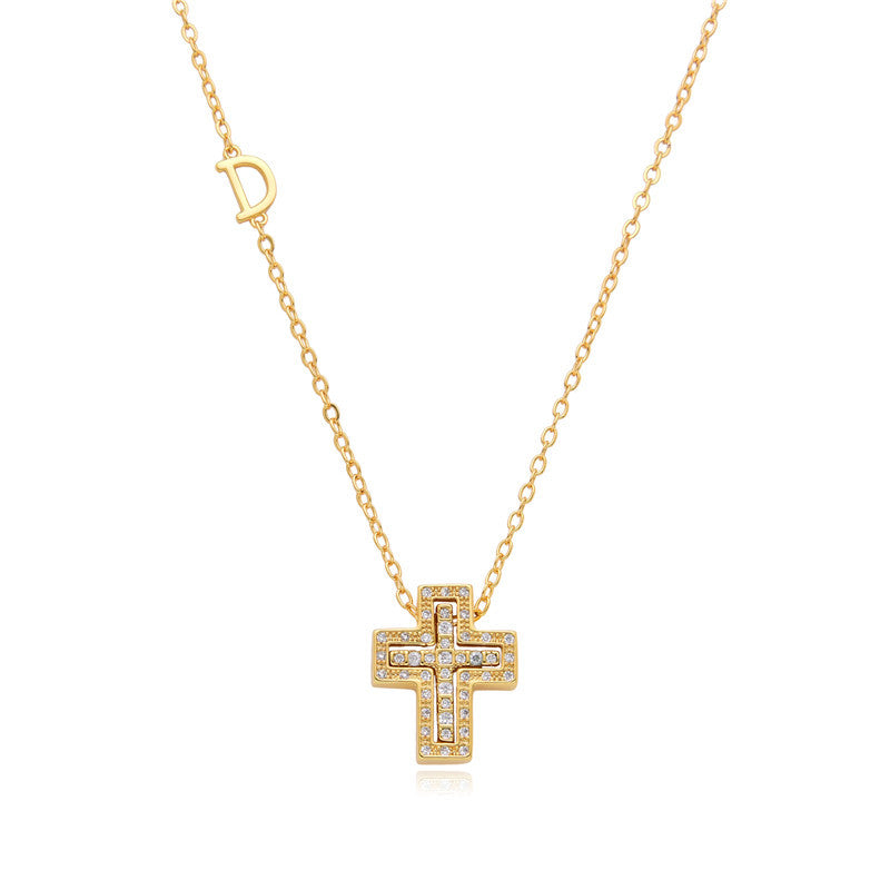 Full diamond cross necklace