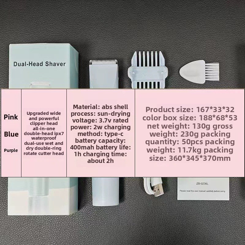 Ladies' full-body electric hair shaver